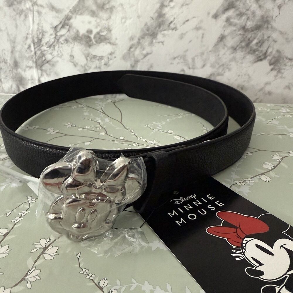 Disney Minnie Mouse Concept One Accessories Buckle Black Belt Size M NWT
